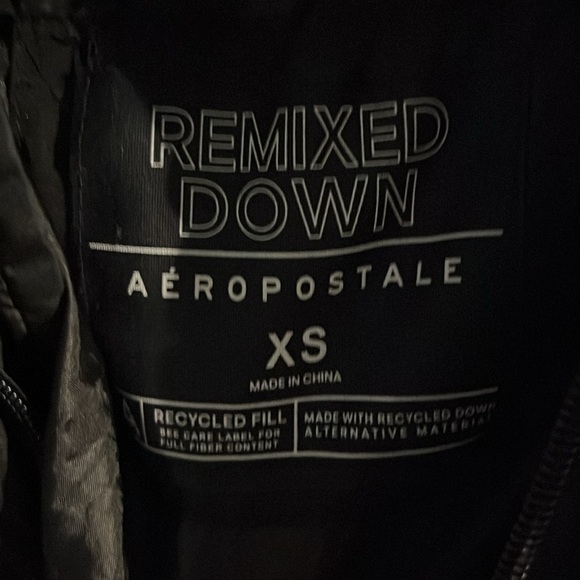 Aeropostale Black Remixed Down Hooded Jacket size XS - Picture 2 of 3